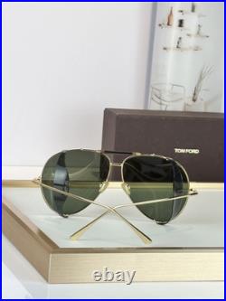 TOM FORD TF900 Transparent Gray Lenses, Gold Temple Sunglasses 62-11-140