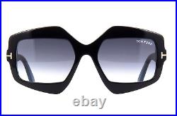 TOM FORD Tate-02 FT0789 01B Sunglasses Black Frame Gray Gradient Lenses 55mm