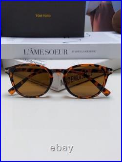 TOM FORD Tortoiseshell Frame with Brown Lenses, Oval Sunglasses