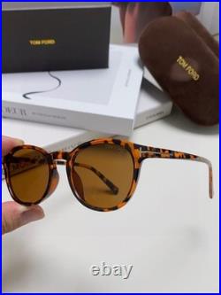 TOM FORD Tortoiseshell Frame with Brown Lenses, Oval Sunglasses