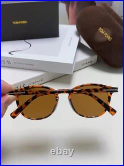TOM FORD Tortoiseshell Frame with Brown Lenses, Oval Sunglasses