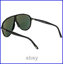 TOM FORD VLADIMIR TF1211 01N Black Green Unisex Aviator Sunglasses 1211 FT1211