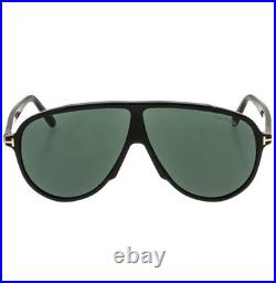 TOM FORD VLADIMIR TF1211 01N Black Green Unisex Aviator Sunglasses 1211 FT1211