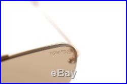 TOM FORD WALKER TF504 28E Mens Semi-Rimless Metal Aviator Sunglasses GOLD BROWN