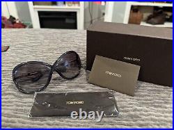 TOM FORD Women's Whitney TF-9 TF9 FT9 0B5 Dark Grey Wrap Fashion Sunglasses 64mm