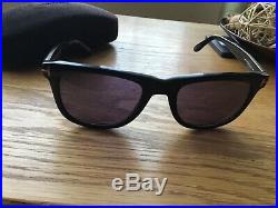 TOM FORD black frame sunglasses with purple lens Leo TF336 with case new