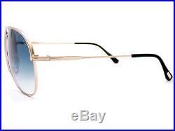 TOM FORD unisex ERIN Sunglasses Light Gold/ Blue Gradient Lens FT0466/S 29P