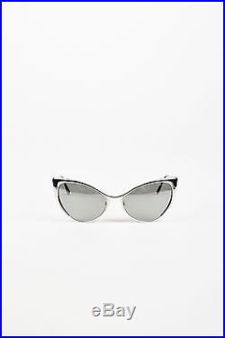 Tom Ford $390 Silver Tone Mirrored Cat Eye Nastasya Sunglasses