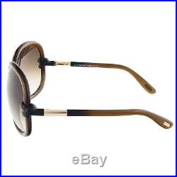 Tom Ford 4900 Womens Sonja Brown Oversized Fashion Round Sunglasses O/S BHFO