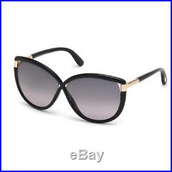 Tom Ford 6556 Womens Abbey Black Gradient Oversized Cat Eye Sunglasses BHFO