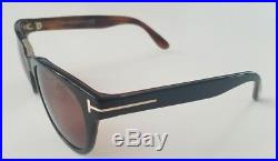 Tom Ford 9257-05j Gloss Black Exterior Havana Interior Sunglasses Made In Italy