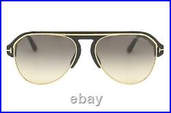 Tom Ford 929 Marshall 01B Shiny Black Gold Mens Gradient Sunglasses 58-16-145