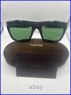 Tom Ford ALBERTO FT 1077 Shiny Black/Green (01N) Sunglasses Brand New Green Lens