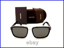 Tom Ford ANDRES FT0780 01D Black / Smoke Polarized 58mm Sunglasses