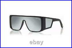 Tom Ford ATTICUS FT0710 TF 710 01C Black Grey Silver Mirror Oversized Sunglasses