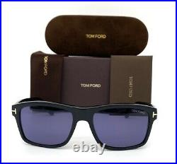 Tom Ford AUGUST FT0678 01V Black / Blue 58mm Sunglasses TF0678