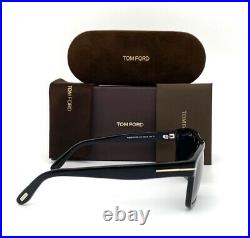 Tom Ford AUGUST FT0678 01V Black / Blue 58mm Sunglasses TF0678