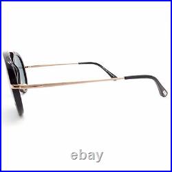 Tom Ford Aaron 473 01V Black Gold Blue New Sunglasses Authentic rl