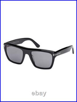 Tom Ford Alberto Rare Shiny Black/Smoke Polarized Square Men's Sunglasses