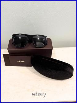 Tom Ford Alberto Rare Shiny Black/Smoke Polarized Square Men's Sunglasses