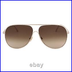 Tom Ford Alec FT 824 28F Shiny Gold Brown Lens Men's Sunglasses 62-12-140 WithCase
