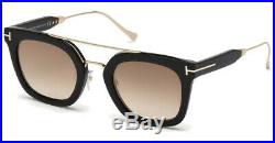Tom Ford Alex -02 TF0541 01F Shiny Black / Gradient Brown 51mm Sunglasses FT0541