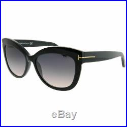 Tom Ford Alistair TF 524 01B Shiny Black Plastic Sunglasses Grey Gradient Lens