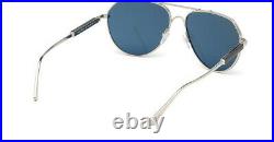 Tom Ford Andes FT0670 TF 670 16V Palladium Silver Blk Blue Lens Men Sunglasses