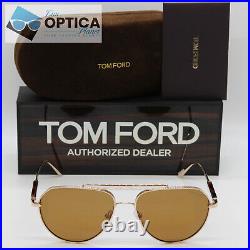 Tom Ford Andes TF670 28E Mens Aviator Sunglasses Frame 61 mm Authentic New