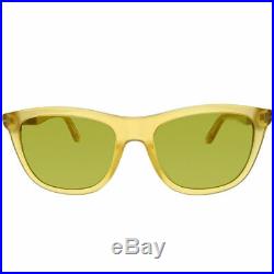 Tom Ford Andrew TF 500 41N Yellow Plastic Square Sunglasses Green Lens