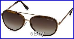 Tom Ford Andy Aviator Sunglasses (Burgundy/Rose Gold)