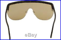 Tom Ford Angus-02 FT560 52E Men Light Brown Tortoise Oversize Shield Sunglasses