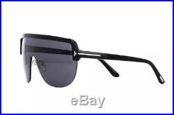 Tom Ford Angus-02 FT560 TF 560 01A Men Women Black Grey Shield Sunglasses Case