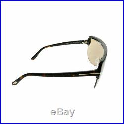 Tom Ford Angus TF 560 52E Dark Havana Plastic Shield Sunglasses Light Brown Lens