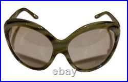 Tom Ford Anna Sunglasses TF64 559 64mm Green Horn / Grey Green Lens (VINTAGE)