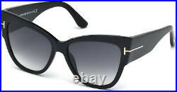 Tom Ford Anoushka FT0371 01B Shiny Black Gradient Smoke 57 mm Women's Sunglasses