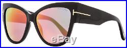 Tom Ford Anoushka TF371 01Z Sunglasses Black Frame Flash Multicolor Mirror 57mm