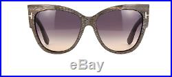 Tom Ford Anoushka TF371 38B Sunglasses Striped Bronze Frame Gray Peach 57mm