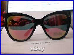 Tom Ford Anoushka Tf371-01z Black-mirror Sunglasses Authentic New No Case