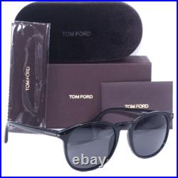 Tom Ford Ansel Tf 858-n 01a Polished Black/grey Lens Authentic Sunglasses 53-20