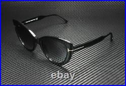 Tom Ford Anya FT0762 01D Shiny Black Smoke Polarized 55 mm Women's Sunglasses