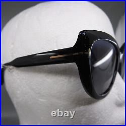 Tom Ford Anya TF762 Polarized Black Cat Eye Sunglasses 55/20/140 Case Cloth Card