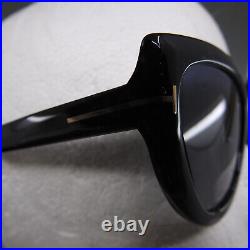 Tom Ford Anya TF762 Polarized Black Cat Eye Sunglasses 55/20/140 Case Cloth Card