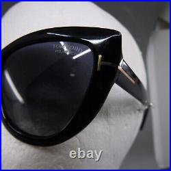 Tom Ford Anya TF762 Polarized Black Cat Eye Sunglasses 55/20/140 Case Cloth Card