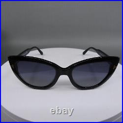 Tom Ford Anya TF762 Polarized Black Cat Eye Sunglasses 55/20/140 Case Cloth Card