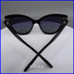 Tom Ford Anya TF762 Polarized Black Cat Eye Sunglasses 55/20/140 Case Cloth Card