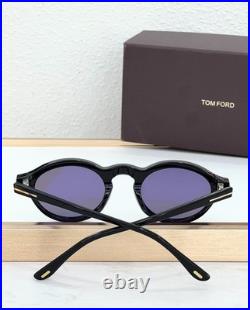 Tom Ford Aristotele FT1332 Black Round Sunglasses Purple Lenses 48-23-145