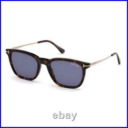 Tom Ford Arnaud-02 TF625 52V Sunglasses Men's Dark Havana-Rose Gold/Blue Lenses