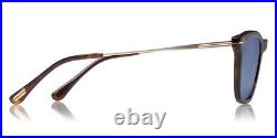 Tom Ford Arnaud-02 TF625 52V Sunglasses Men's Dark Havana-Rose Gold/Blue Lenses