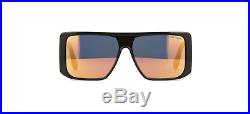 Tom Ford Atticus TF 710 01G Sunglasses Black Frame Orange Gold Mirror 132mm